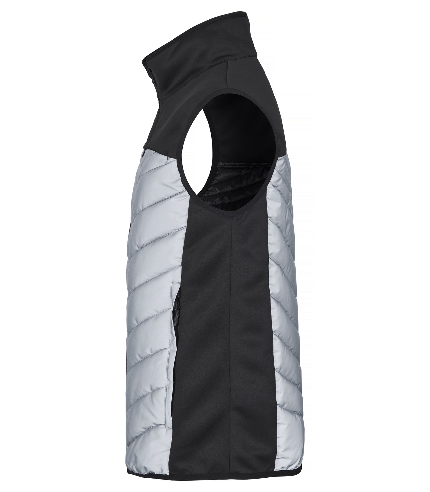 Clique Utah Men's Reflective Gilet | Lightly Padded Body Warmer | Black & Grey Material | XS-3XL
