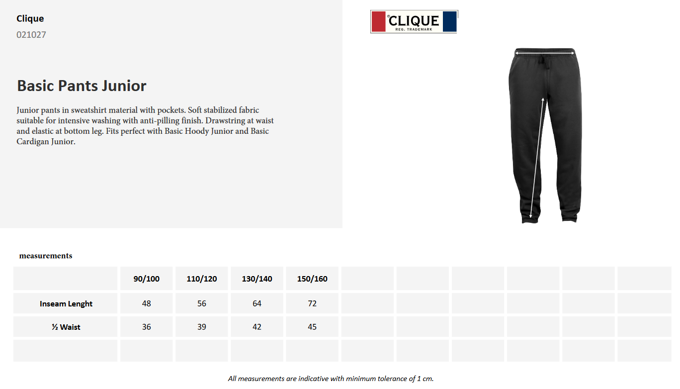 Clique Basic Junior Joggers | Kids Lounge Wear | Anti Pilling | 6 Colours | Ages 3-14 - Trousers - Logo Free Clothing