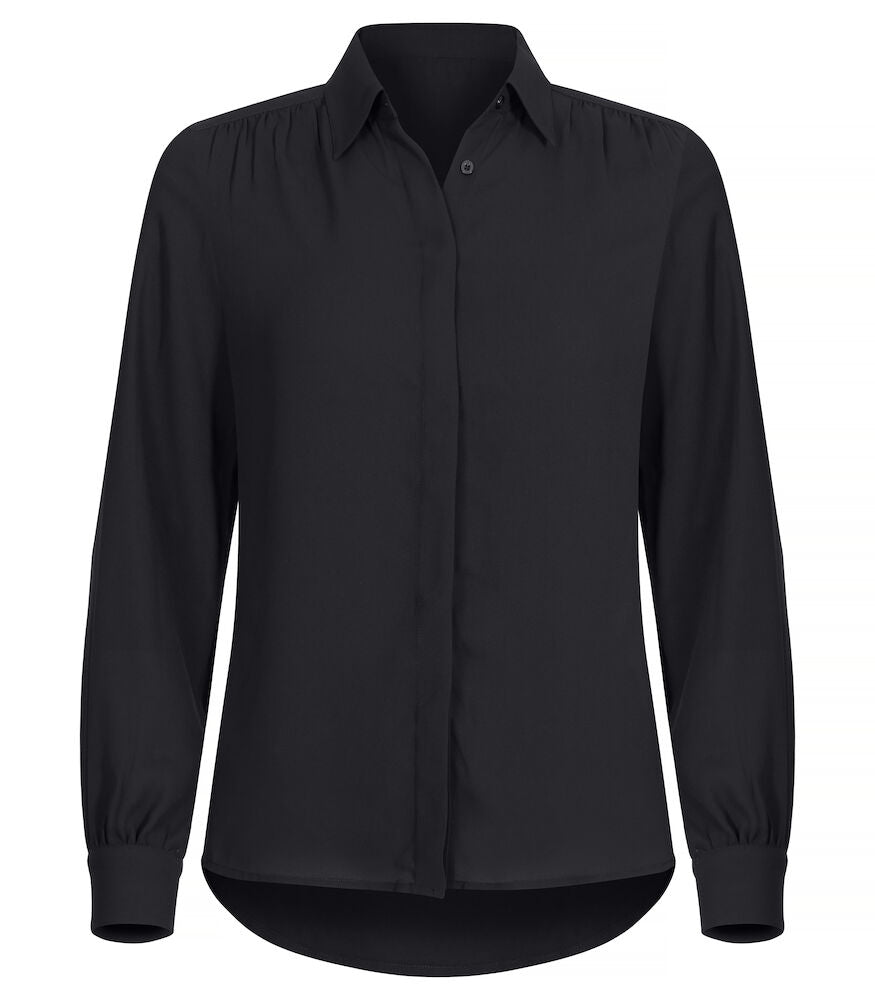 Clique Libby Ladies Blouse | Light Chiffon | Semi-Opaque Material | Black or White | XS-2XL - Shirt - Logo Free Clothing