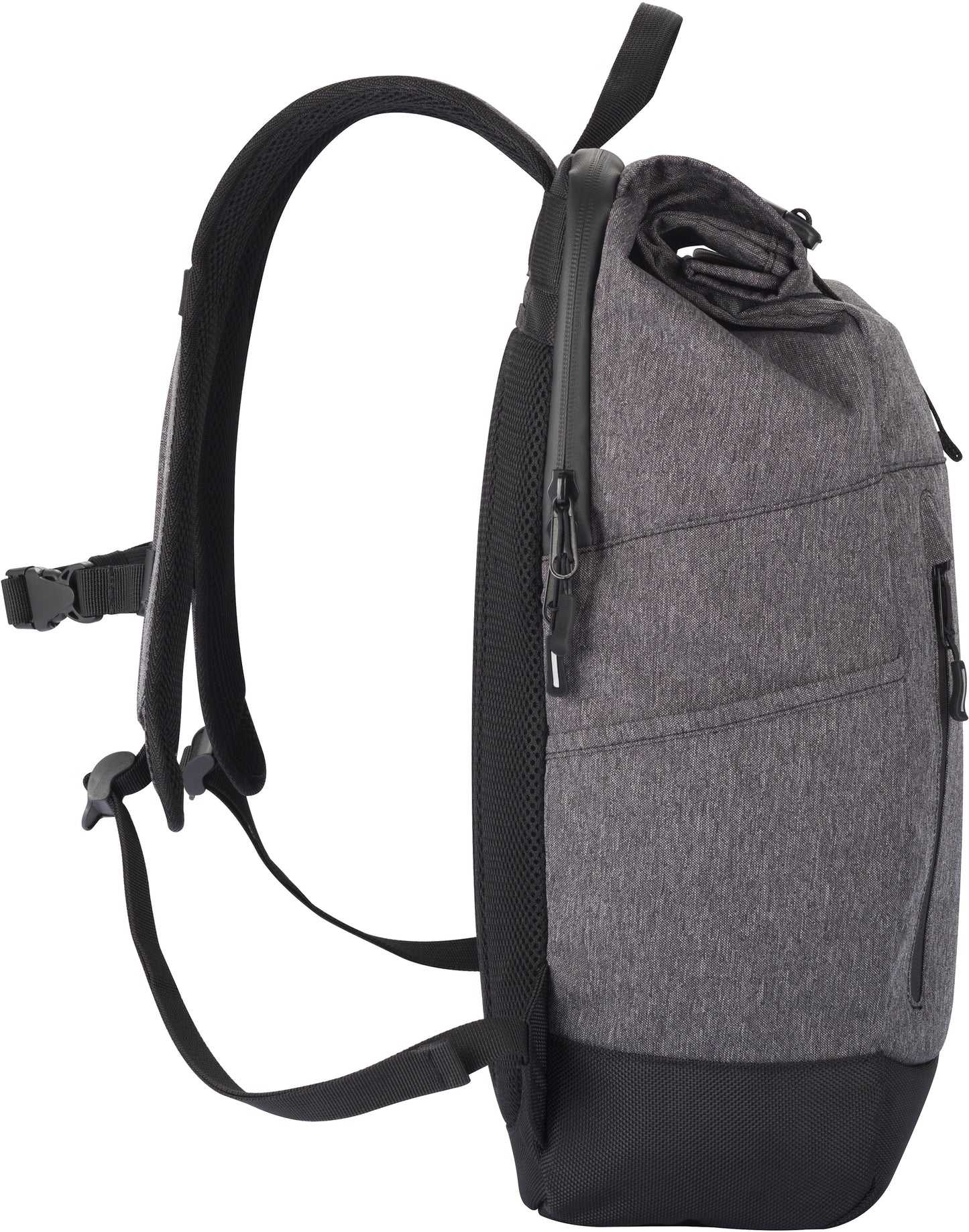 Clique Roll Top Backpack | Laptop Storage To 15" | 18 Litre Rucksack | Hidden Pocket | Melange Material