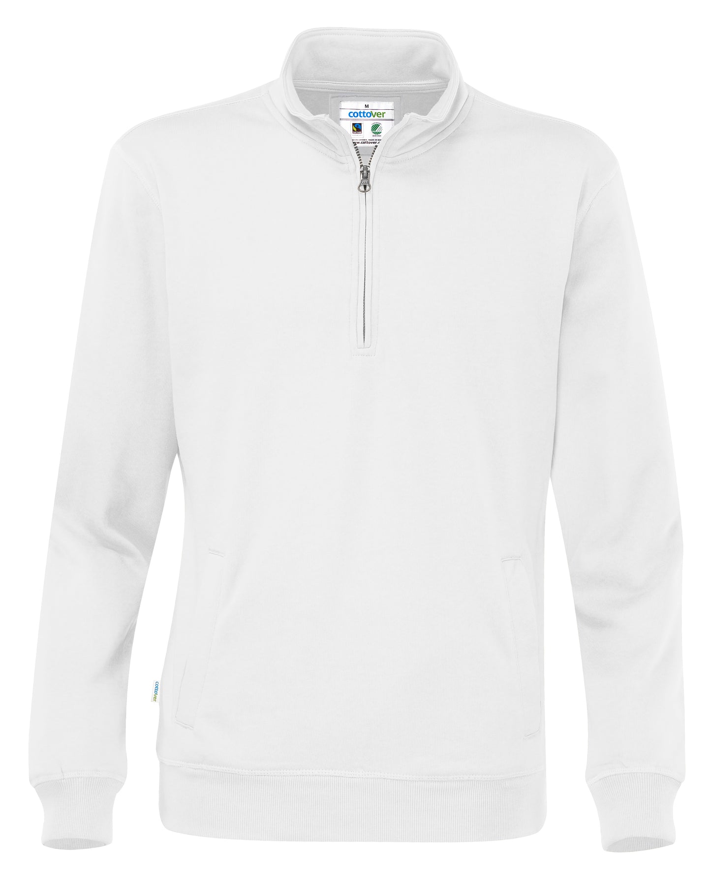 Cottover Half Zip Unisex Sweatshirt | GOTS | Organic Cotton | Fairtrade | 14 Colours | S-4XL - Sweatshirt - Logo Free Clothing