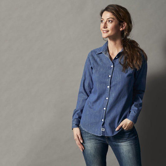Cottover Denim Shirt | Ladies Organic Cotton Shirt | GOTS | Fairtrade | Sustainable | XS-3XL - Shirt - Logo Free Clothing