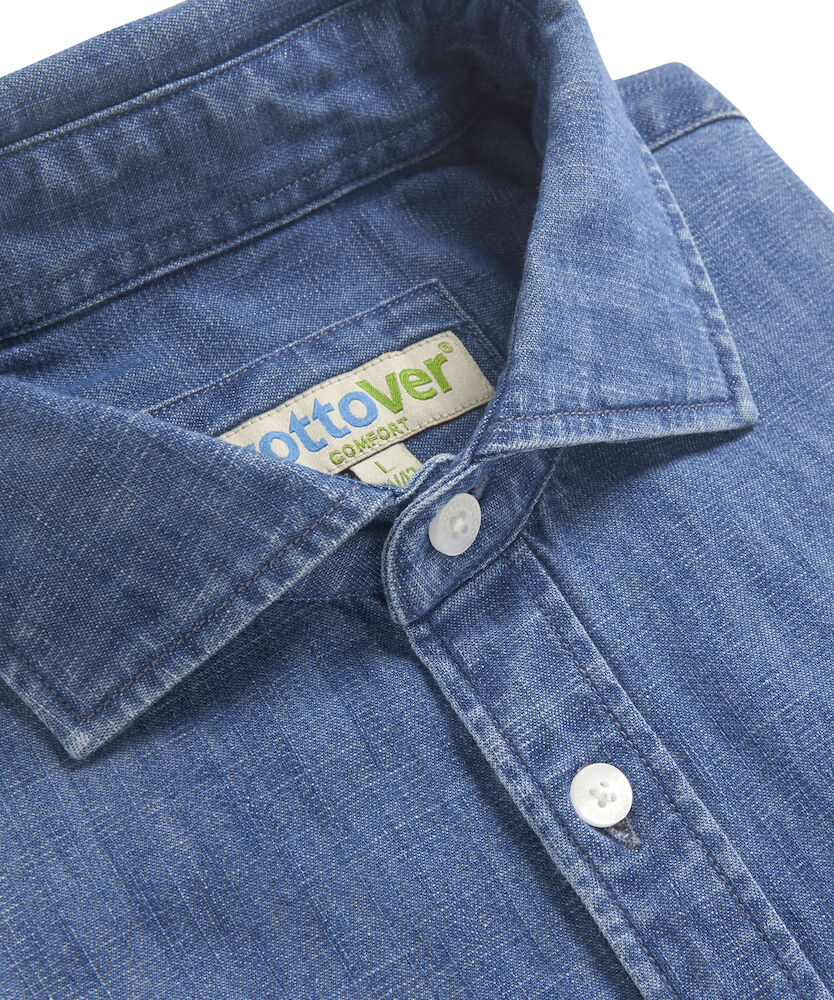 Cottover Denim Shirt | Mens Comfort Fit | Organic Cotton Shirt | GOTS | Fairtrade | Sustainable | XS-3XL - Shirt - Logo Free Clothing