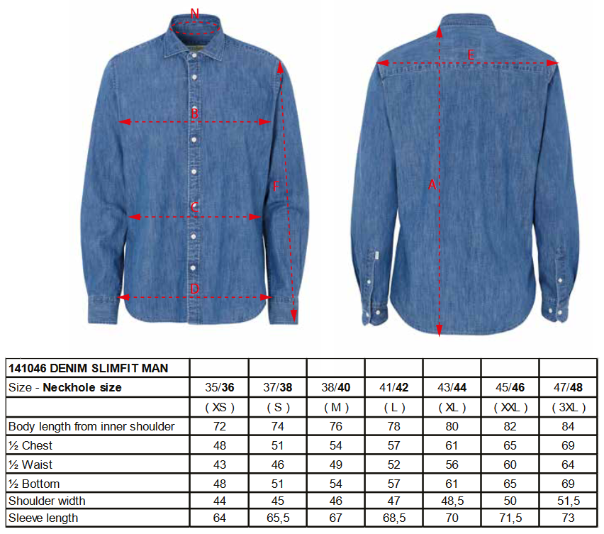 Cottover Denim Shirt | Mens Slim Fit | Organic Cotton Shirt | GOTS | Fairtrade | XS-3XL - Shirt - Logo Free Clothing