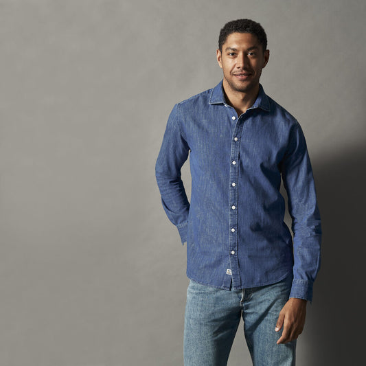 Cottover Denim Shirt | Mens Slim Fit | Organic Cotton Shirt | GOTS | Fairtrade | Sustainable | XS-3XL - Shirt - Logo Free Clothing
