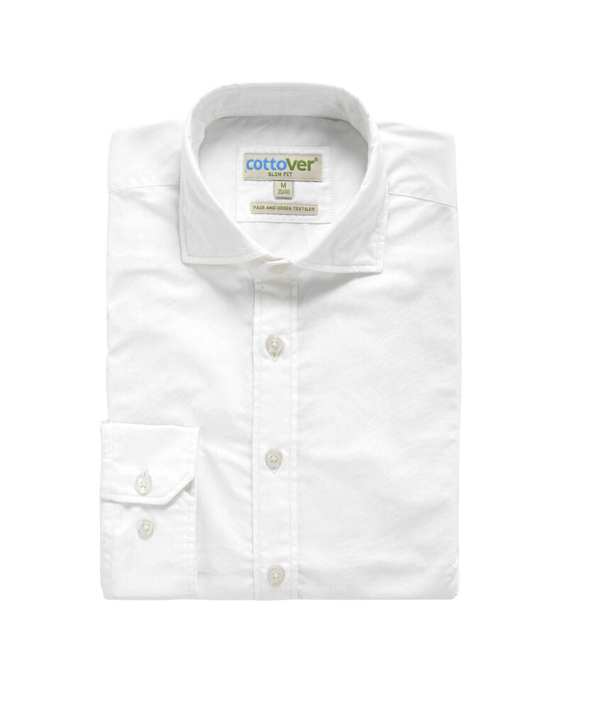 Cottover Twill Shirt | Mens Slim Fit | GOTS | Organic Cotton | Fairtrade | 4 Colours | XS-3XL - Shirt - Logo Free Clothing