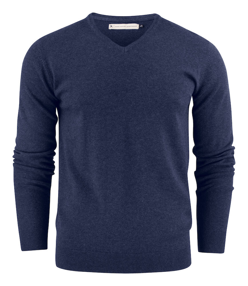 James Harvest Ashland Mens Cotton Jumper | V-Neck Knitwear | Soft Touch | 5 Colours | S-3XL - Knitwear - Logo Free Clothing