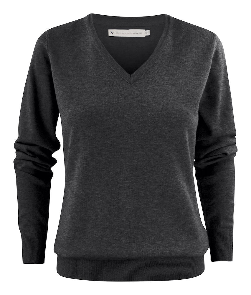 James Harvest Ashland Ladies Cotton Jumper | V-Neck Knitwear | Soft Touch | 5 Colours | XS-2XL - Knitwear - Logo Free Clothing