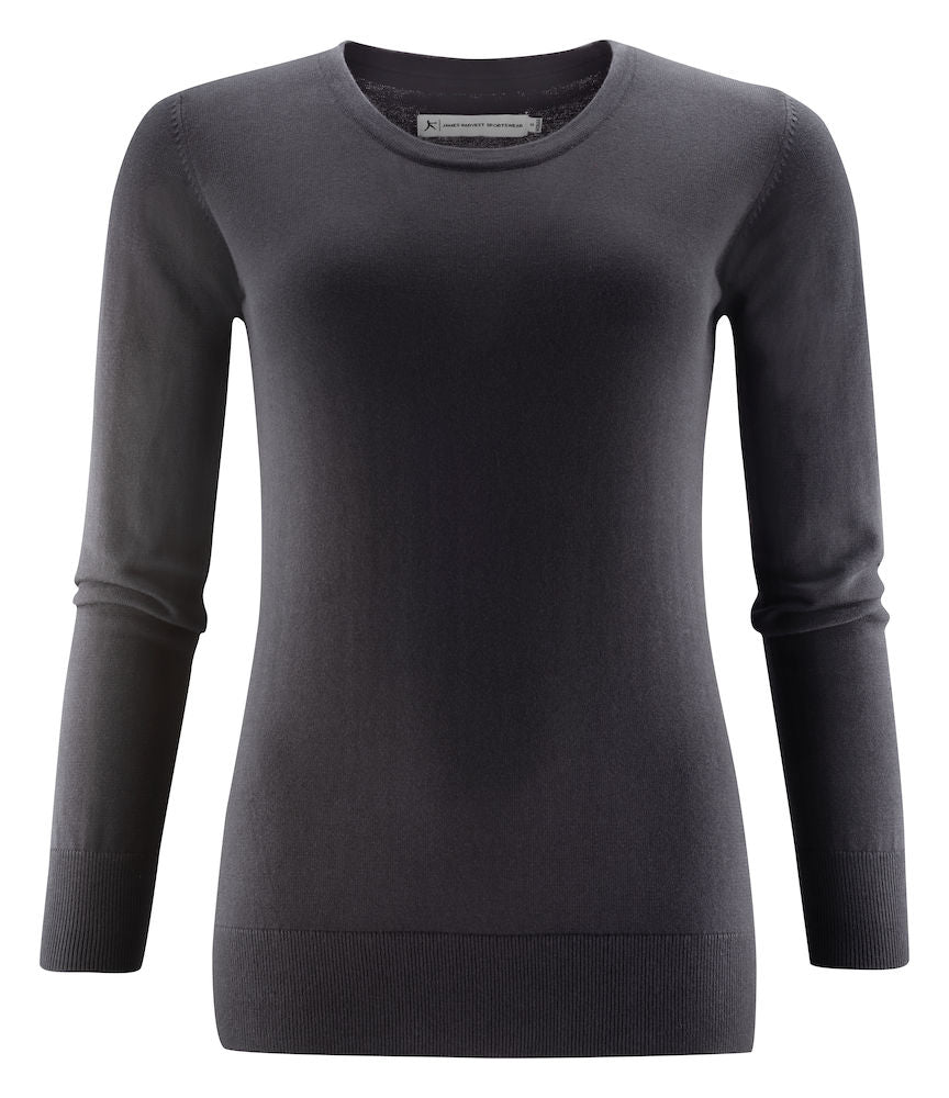 James Harvest Ashland Ladies Cotton Jumper | U-Neck Knitwear | Soft Touch | 3 Colours | XS-2XL - Knitwear - Logo Free Clothing
