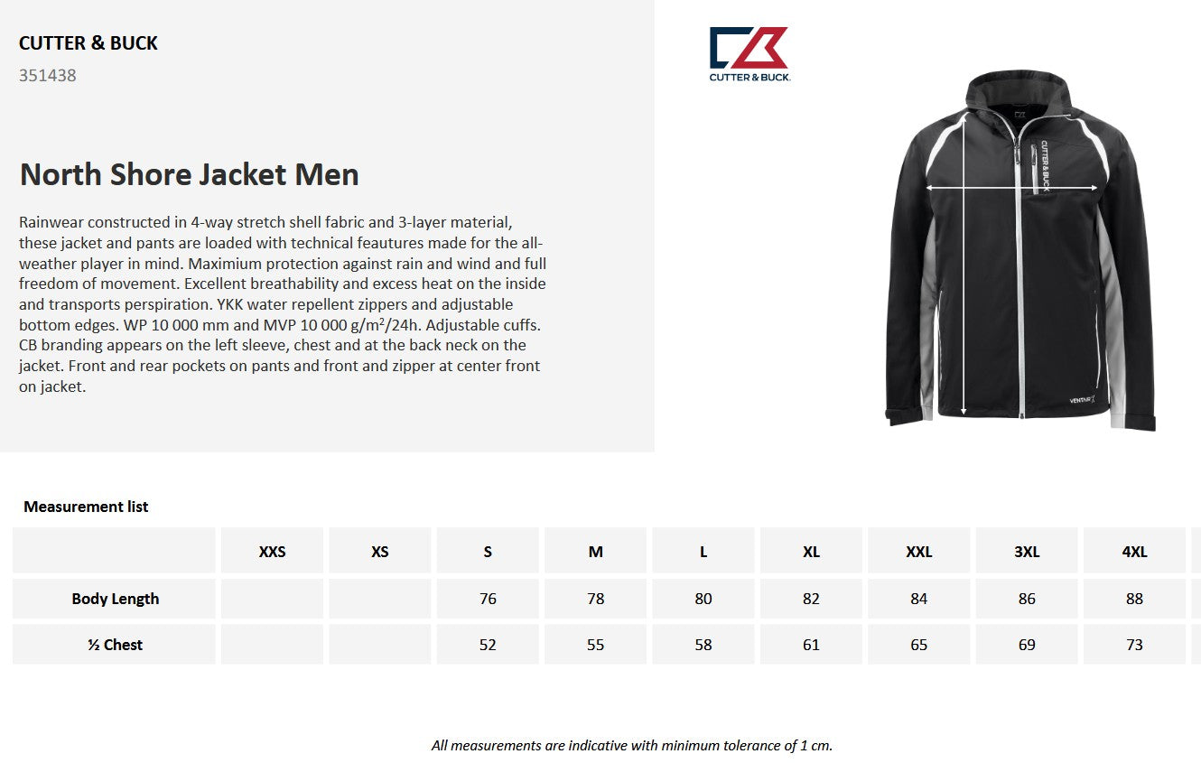 Cutter & Buck North Shore Men's Golf Jacket | Lightweight | Waterproof | Navy/Black | S-4XL