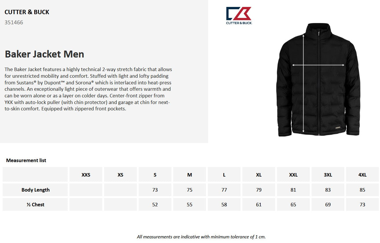 Cutter & Buck Baker Men's Puffer Jacket | Lightweight | Stretch | Padded | 5 Colours | S-4XL