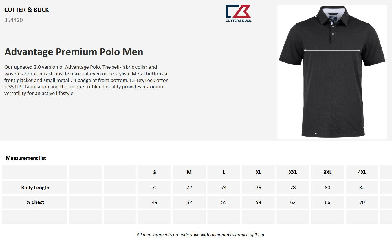 Cutter & Buck Advantage Premium Mens Polo Shirt | Breathable Activewear | 10 Colours | S-4XL