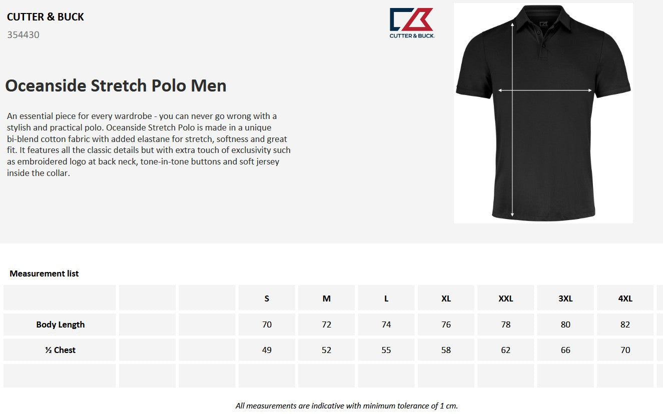 Cutter & Buck Oceanside Stretch Mens Polo Shirt | Soft Cotton Stretch | 8 Colours | S-4XL