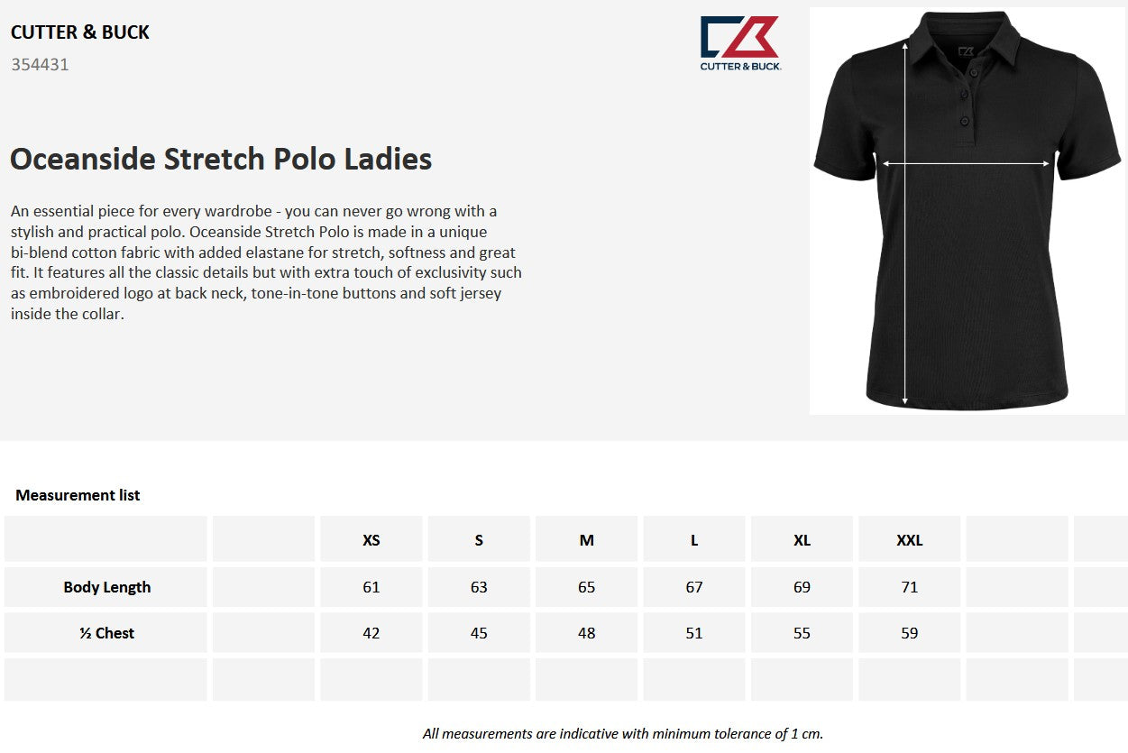 Cutter & Buck Oceanside Stretch Ladies Polo Shirt | Soft Cotton Stretch | 8 Colours | XS-2XL