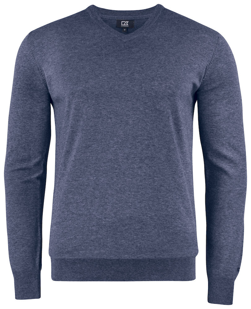 Cutter & Buck Oakville Men's V-Neck Jumper | Soft Cotton-Rich Knitwear | 6 Colours | S-4XL