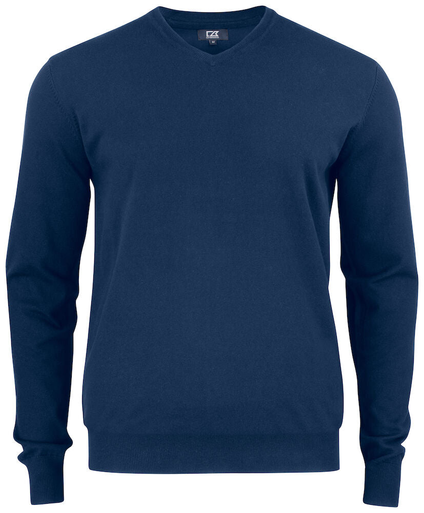 Cutter & Buck Oakville Men's V-Neck Jumper | Soft Cotton-Rich Knitwear | 6 Colours | S-4XL