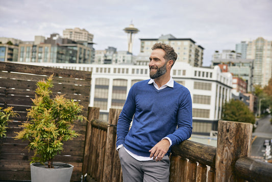 Cutter & Buck Oakville Men's V-Neck Jumper | Soft Cotton-Rich Knitwear | 6 Colours | S-4XL