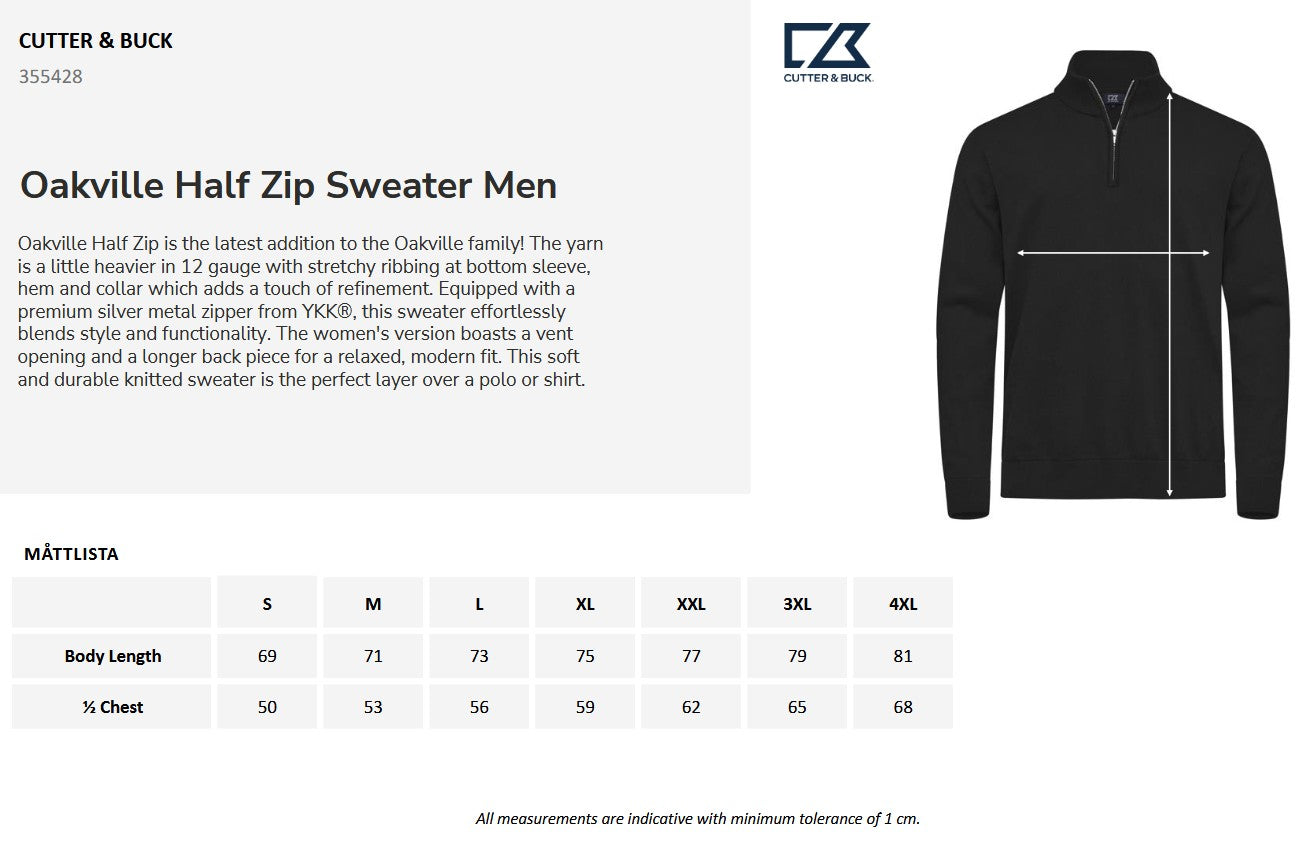 Cutter & Buck Oakville Men's Quarter Zip Jumper | Soft Cotton-Rich Knitwear | 3 Colours | S-4XL