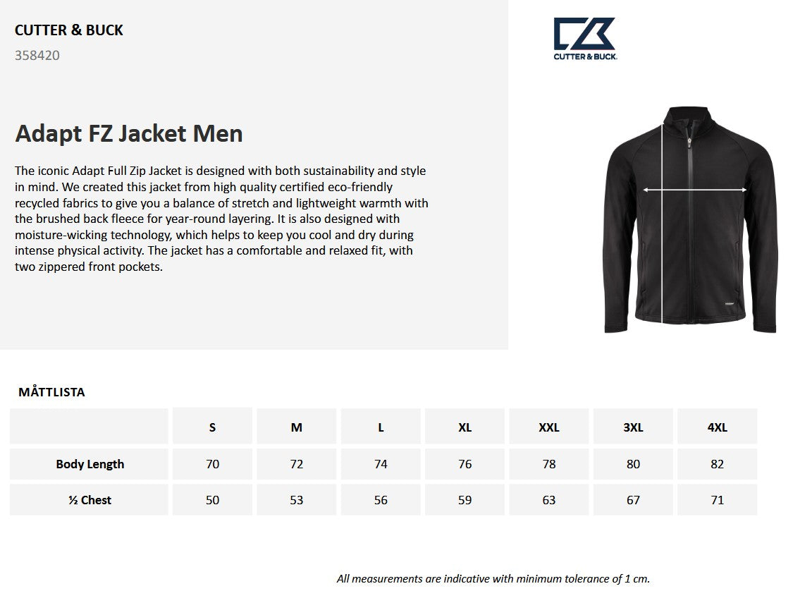 Cutter & Buck Adapt Men's Full Zip Sweatshirt | Breathable Activewear | 4 Colours | S-4XL