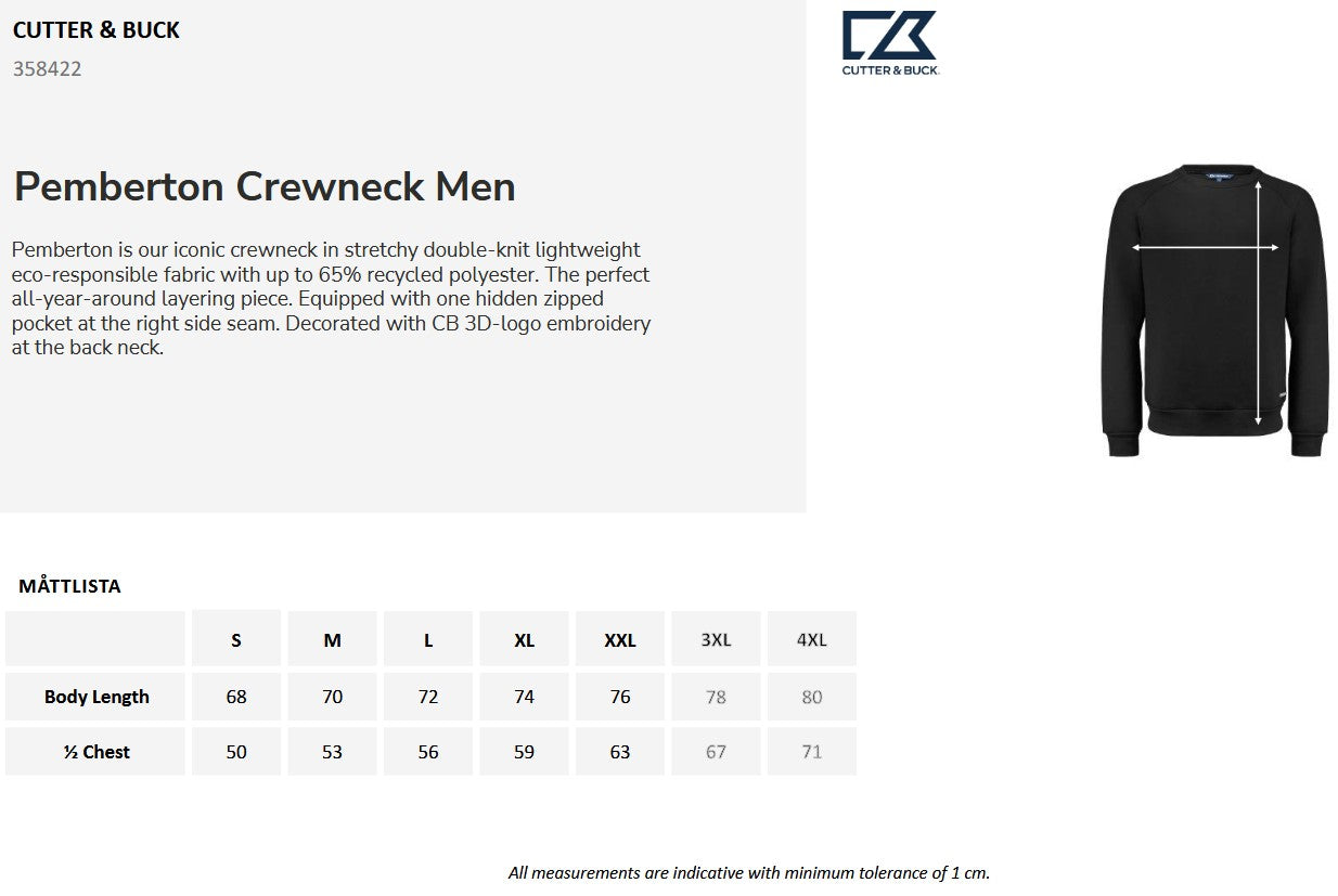 Cutter & Buck Pemberton Men's Crewneck Sweatshirt | Stretch Sweater | 4 Colours | S-4XL