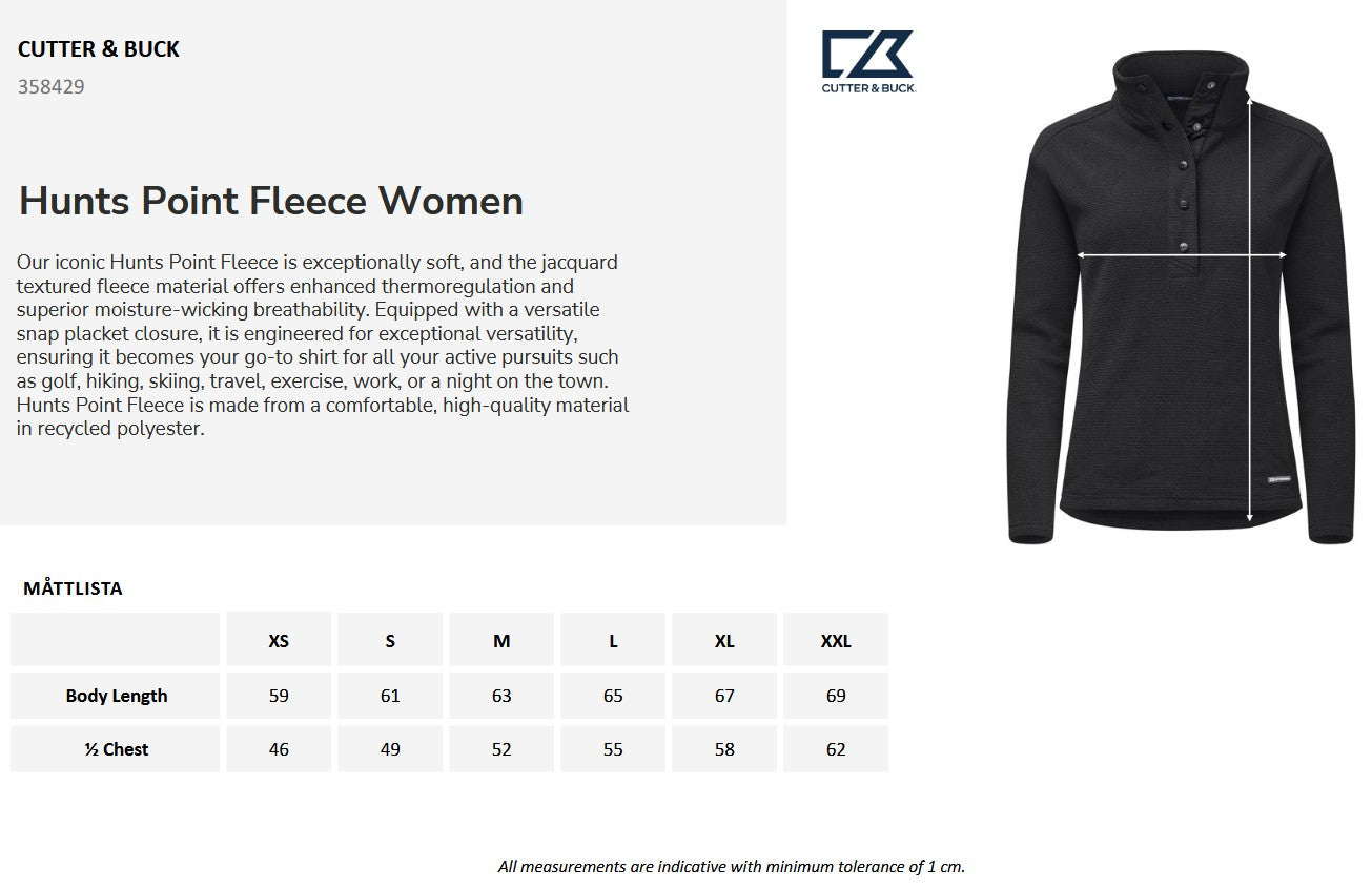 Cutter & Buck Hunts Point Ladies Fleece Top | Wicking | Recycled | 4 Colours | XS-2XL