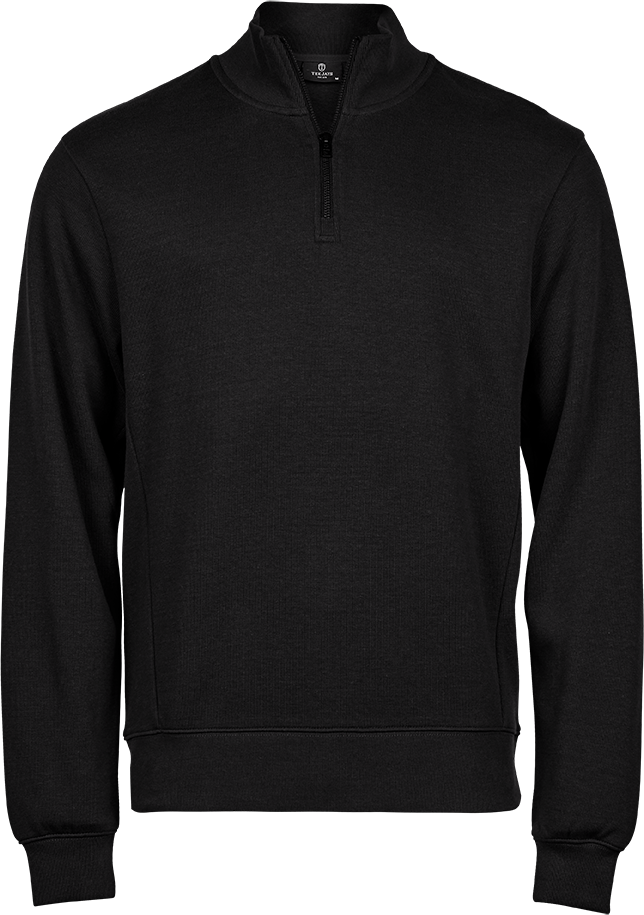 Tee Jays Mens Interlock Half Zip Sweatshirt | Heavyweight Cotton Blend | 3 Colours | S-3XL - Sweatshirt - Logo Free Clothing