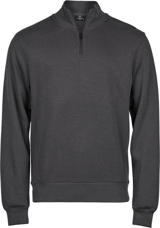 Tee Jays Mens Interlock Half Zip Sweatshirt | Heavyweight Cotton Blend | 3 Colours | S-3XL - Sweatshirt - Logo Free Clothing