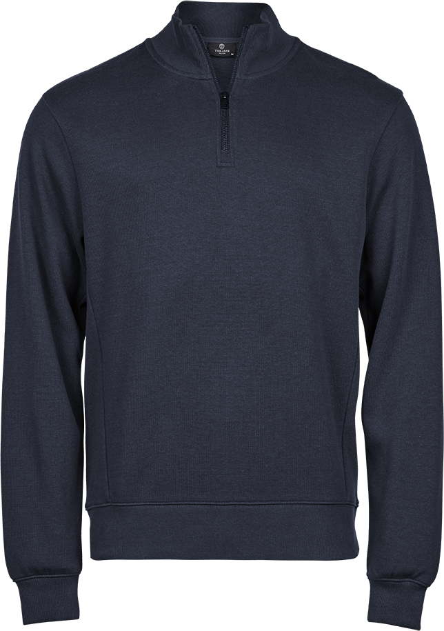 Tee Jays Mens Interlock Half Zip Sweatshirt | Heavyweight Cotton Blend | 3 Colours | S-3XL - Sweatshirt - Logo Free Clothing