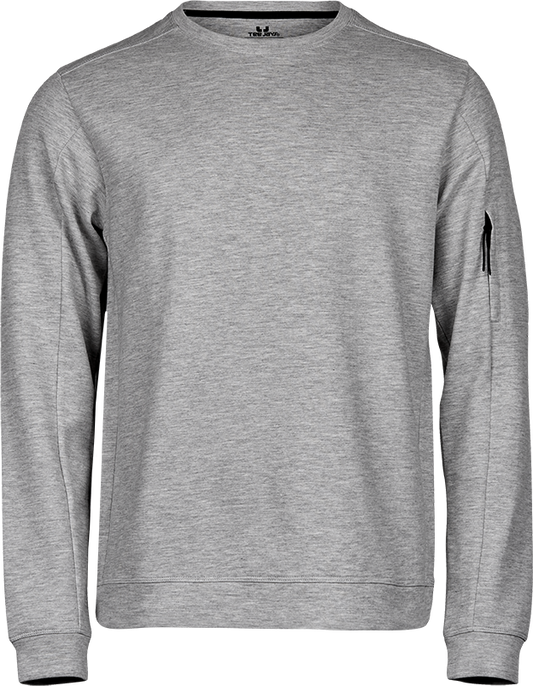 Tee Jays Mens Athletic Crew Neck Sweatshirt | Round Neck Jumper | Black or Grey | XS-3XL - Sweatshirt - Logo Free Clothing