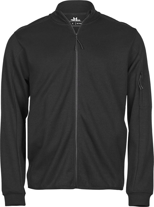 Tee Jays Mens Athletic Full Zip Sweatshirt | Zip-Up Jumper | Black or Grey | XS-3XL - Sweatshirt - Logo Free Clothing