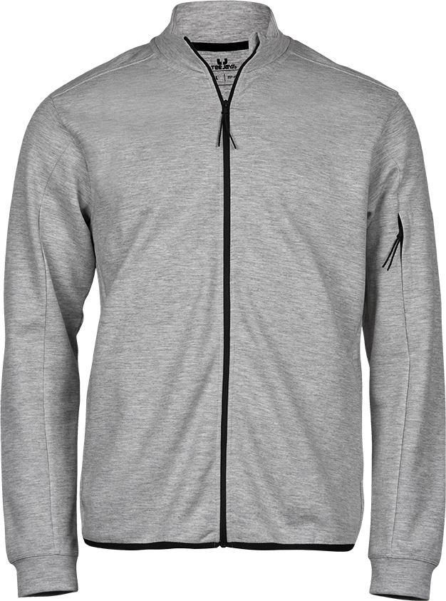 Tee Jays Mens Athletic Full Zip Sweatshirt | Zip-Up Jumper | Black or Grey | XS-3XL - Sweatshirt - Logo Free Clothing