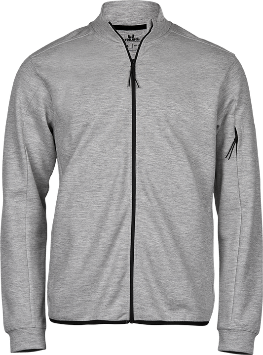 Tee Jays Mens Athletic Full Zip Sweatshirt | Zip-Up Jumper | Black or Grey | XS-3XL - Sweatshirt - Logo Free Clothing