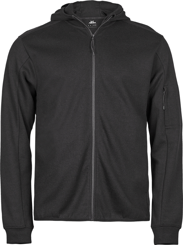 Tee Jays Mens Athletic Full Zip Sweatshirt Hoodie | Hooded Top | Black or Grey | XS-3XL - Hoodie - Logo Free Clothing