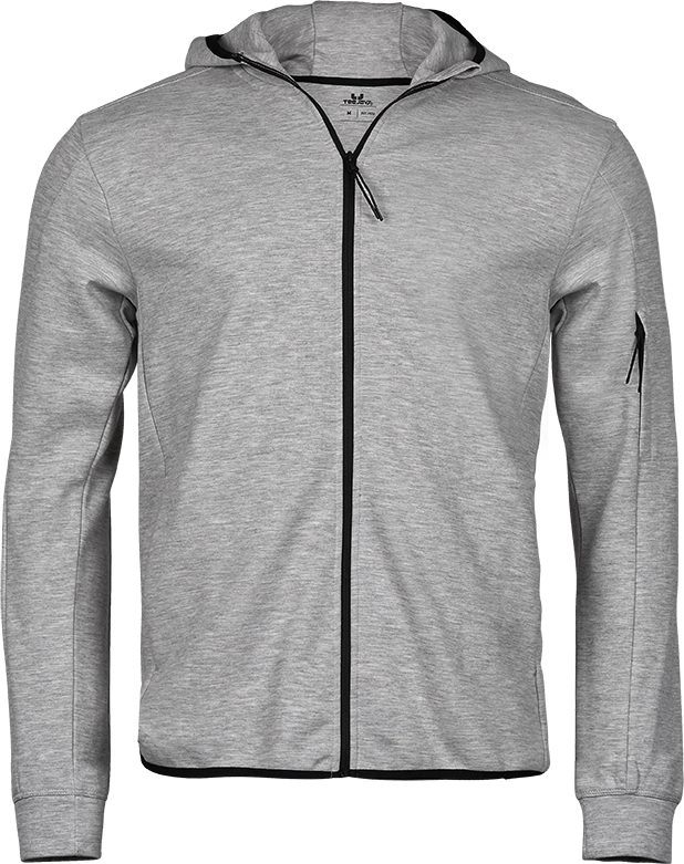 Tee Jays Mens Athletic Full Zip Sweatshirt Hoodie | Hooded Top | Black or Grey | XS-3XL - Hoodie - Logo Free Clothing