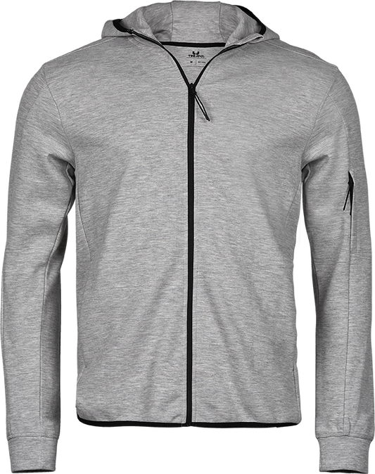 Tee Jays Mens Athletic Full Zip Sweatshirt Hoodie | Hooded Top | Black or Grey | XS-3XL - Hoodie - Logo Free Clothing