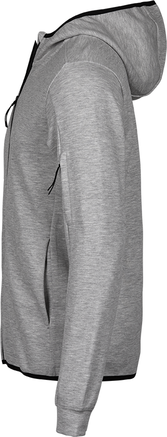 Tee Jays Mens Athletic Full Zip Sweatshirt Hoodie | Hooded Top | Black or Grey | XS-3XL - Hoodie - Logo Free Clothing
