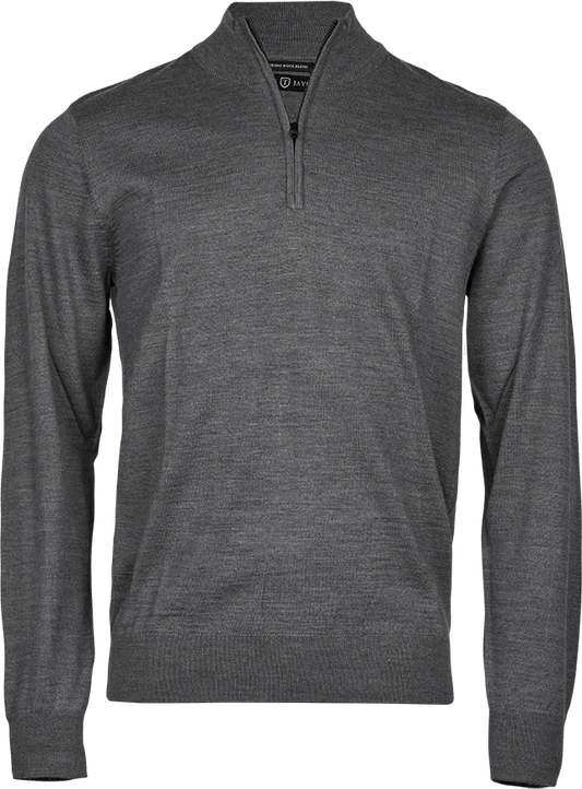Tee Jays Mens Half Zip Jumper | Merino Blend | Pullover | 3 Colours | S-3XL - Knitwear - Logo Free Clothing