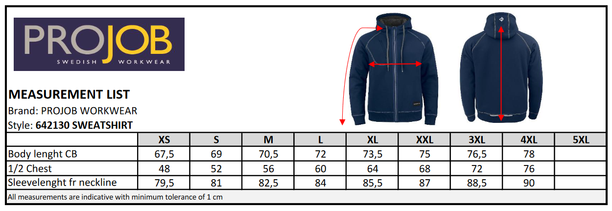 ProJob Mens Zip-Up Hoodie | Fleece-Lined | Super Heavyweight | 4 Colours | XS-4XL - Hoodie - Logo Free Clothing