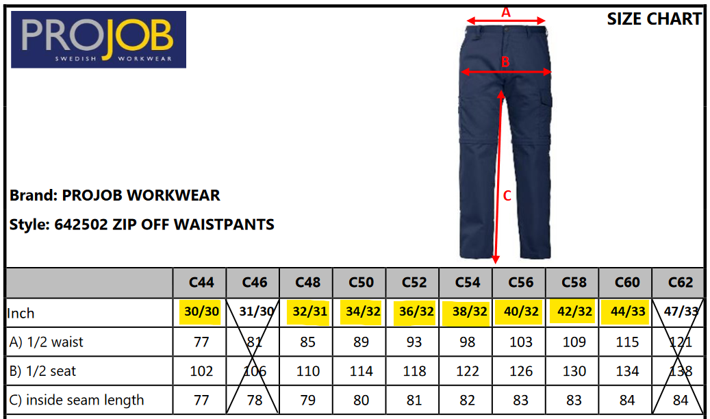 ProJob Zip-Off Mens Convertible Trousers | Unzip At Knee For Shorts | 4 Colours | S-5XL - Trousers - Logo Free Clothing