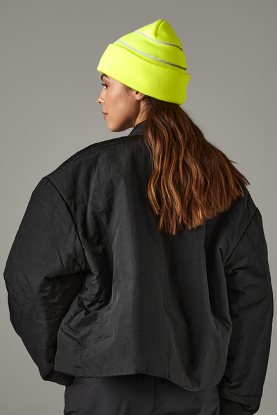 Beechfield Enhanced-Viz Beanie | Unisex | Hi Vis Options | Reflective Stripes | 4 Colours | One Size - Hat - Logo Free Clothing