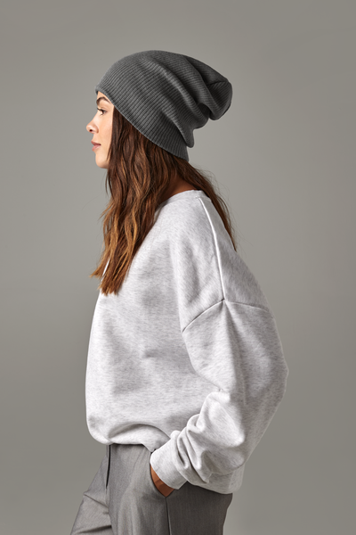 Beechfield Slouch Beanie | Unisex | Ribbed | Double Knit | 4 Colours | One Size - Hat - Logo Free Clothing