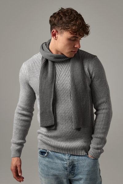 Beechfield Metro Knitted Scarf | Unisex | Ribbed | Soft Touch | 3 Colours | One Size - Scarf - Logo Free Clothing