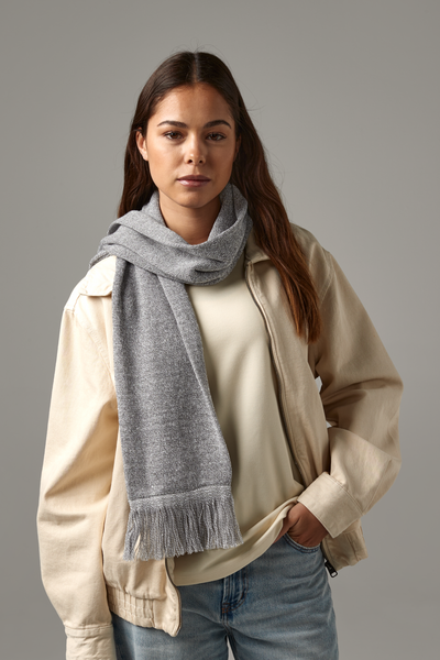 Beechfield Classic Knitted Scarf | Unisex | Double Knit | Tassels | 3 Colours | One Size - Scarf - Logo Free Clothing