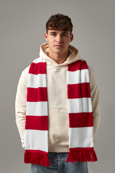 Beechfield Stadium Scarf | Unisex | Striped | Tassels | 9 Colours | One Size - Scarf - Logo Free Clothing