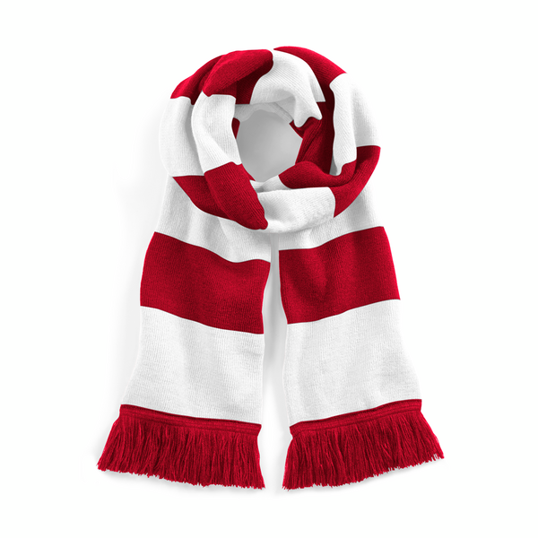 Beechfield Stadium Scarf | Unisex | Striped | Tassels | 9 Colours | One Size - Scarf - Logo Free Clothing