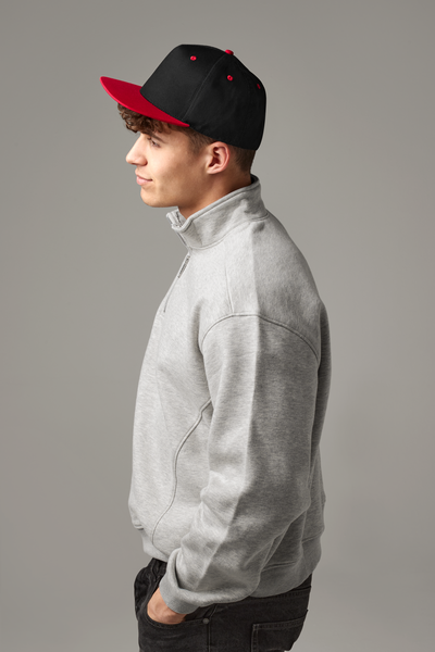 Beechfield 5 Panel Contrast Snapback Cap | Unisex | Flat Peak | 7 Colours | One Size - Hat - Logo Free Clothing