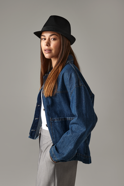 Beechfield Fedora | Unisex | Soft Brim | Indented Crown | Black or White | S-XL - Hat - Logo Free Clothing