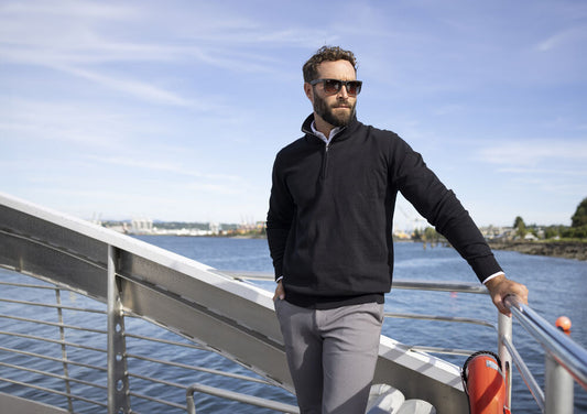 Cutter & Buck Oakville Men's Quarter Zip Jumper | Soft Cotton-Rich Knitwear | 3 Colours | S-4XL