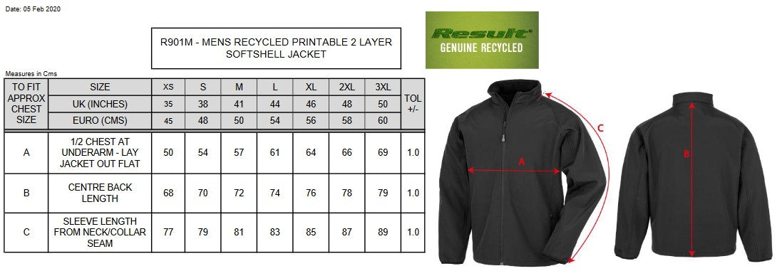 Result Recycled Mens Softshell Jacket | Showerproof | Soft Feel | 4 Colours | S-3XL - Summer Jacket - Logo Free Clothing