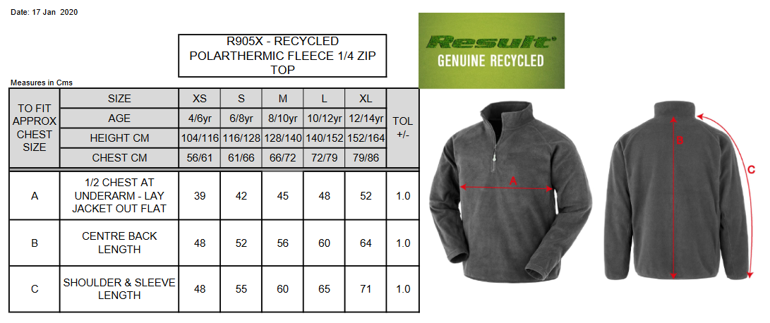 Result Recycled Junior Microfleece Top | Lightweight Half Zip Fleece | 3 Colours | Ages 4-14 - Fleece - Logo Free Clothing